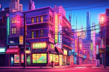 Neon Urban Streetscape: Energetic Gradients in the Heart of the City