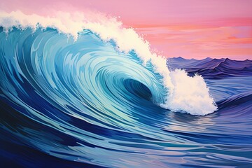 Oceanic Cresting Wave Color Spectrum: Enchanting Tidal Wave Gradients - obrazy, fototapety, plakaty