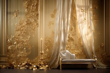 Opulent Gold Leaf Gradients: Glittering Elegance of Gilded Glamour