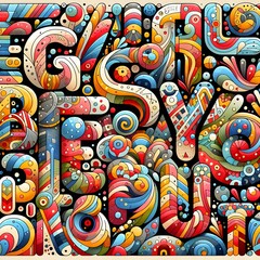 Vibrant Abstract Objects Colorful Alphabet Letters Collection for Creative Projects