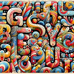 Vibrant Abstract Objects Colorful Alphabet Letters Collection for Creative Projects