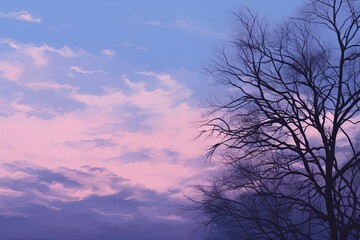 Fototapeta na wymiar Periwinkle Twilight Sky: Gentle Evening Transformation Gradients.