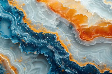 Blue and Orange marble abstract illustration
