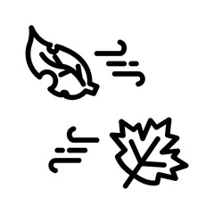 Vector black line icon for Autumn