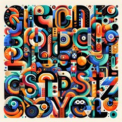 Vibrant Abstract Objects Colorful Alphabet Letters Collection for Creative Projects