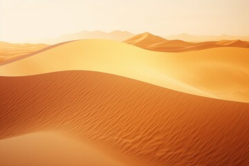 Fototapeta na wymiar Golden Shimmering Desert Mirage Gradients with Ethereal Sand Hues