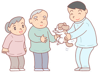 介護のイラスト - 介護施設・動物介在介護・ドッグセラピー
