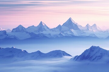 Snowy Mountain Cap Gradients - Frost-Covered Peaks Vision