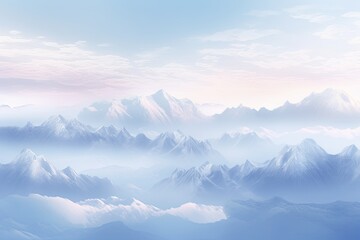 Snowy Mountain Cap Gradients: High Altitude Frost Peaks