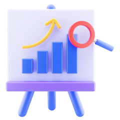 Business presentation, business graph illustration isolated. 3d render illustration.