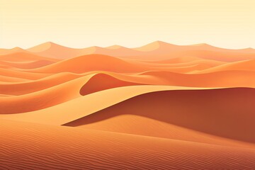 Fototapeta na wymiar Sun-Kissed Sahara Dune Gradients: Tranquil Color Transitions
