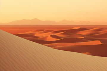 Fototapeta na wymiar Sun-Kissed Sahara Dunes: Dusky Sand Tones Gradients