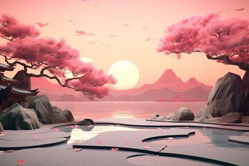 Zen Tranquility Gradients: Serene Zen Garden Colors