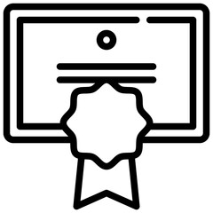 reward document paper certificate certification simple line