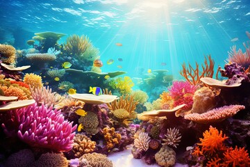 Vibrant Spectrum: Underwater Coral Reef Gradients