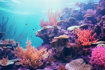Naklejka na ściany i meble Underwater Coral Reef Gradients: Vibrant Sea Life Color Blend