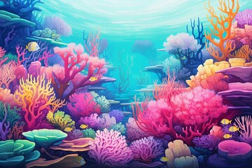 Vibrant Sea Colors: Stunning Underwater Coral Reef Gradients