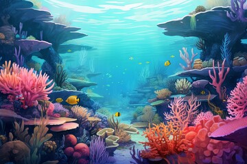 Vibrant Seabed Spectrum: Underwater Coral Reef Gradients