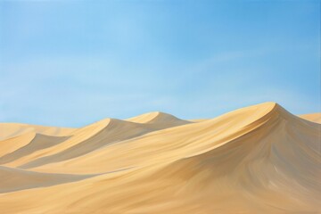 Fototapeta na wymiar Desert landscape with sand dunes under a clear blue sky 