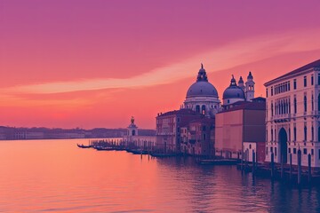 Venetian Sunset Gradients: Soft Dusk Light Blend Artwork Display