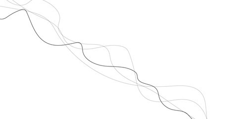Vector waves set. Curved wavy line, smooth stripe.   Multiple line waves. Creative line art. Grey waves with lines.