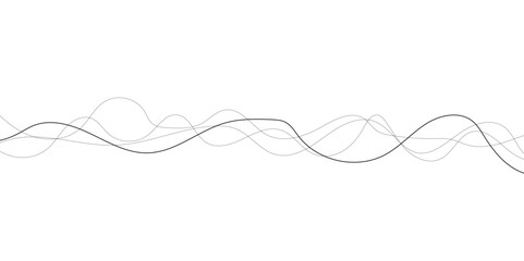 Abstract wave element for design. Digital frequency track equalizer.  Black stripes on a white background.