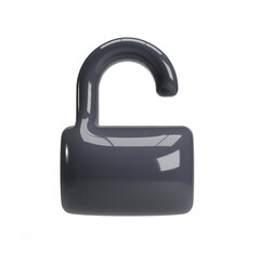 Unlock icon 3d