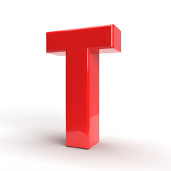 T letter 3d red