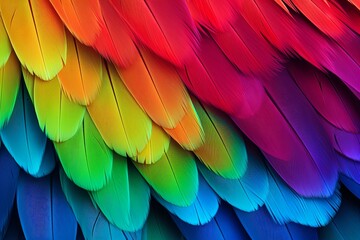 Spectacular Parrot Wing Gradient: Vibrant Feathers in Colorful Gradients