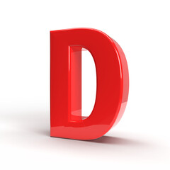 D letter 3d red