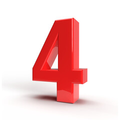 Fototapeta premium 4 number 3d red
