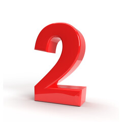 2 number 3d red