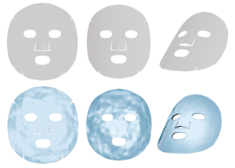 シートマスク 3Dレンダリング, face mask, facial mask　リアル