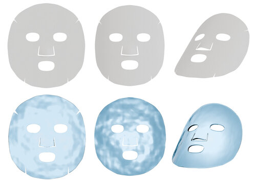 シートマスク 3Dレンダリング, face mask, facial mask　リアル