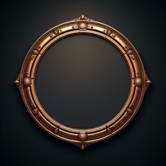 b'ornate bronze frame with a dark background'