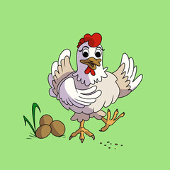 Funny and adorable hen 