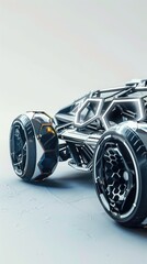 3D sketch of a futuristic vehicle with hexagonal design elements