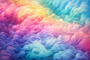 Whimsical Rainbow Cloud Gradients: Colorful Cloud Patterns Delight