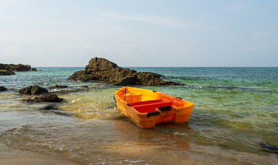 lifeguard boat on the beach
