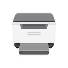 Realistic printer and scanner on white background. Vector illustration.