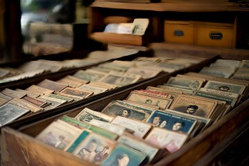 Vintage Baseball Cards in Antique Store