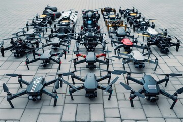 A swarm of drones