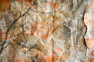 Wabi-sabi background, where hand-made paper meets natural dye and sumi ink.	