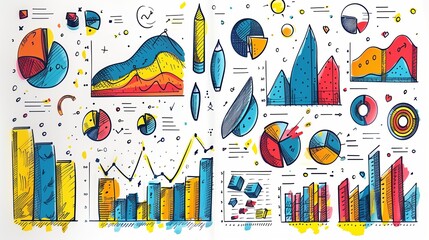 Lots of brightly colored graphs, diagrams and diagrams.