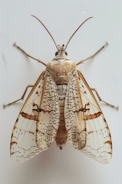 b'Adult male bagworm moth with wings spread'