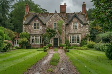 Fototapeta na wymiar b'A Beautiful Stone Cottage in the Countryside'