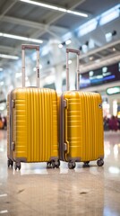 b'Two suitcases in the airport'