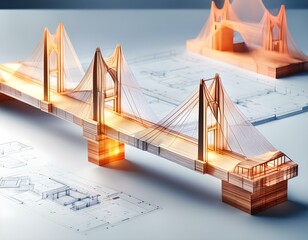 Model Bridge on Table. Generative AI