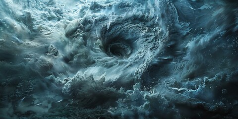 A whirlpool of clouds and ice