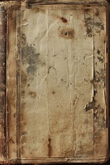 b'Old book cover with stains and tears'